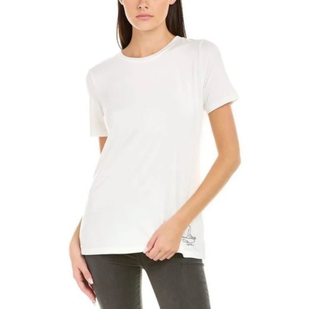 SOLD!!! Johnny Was CALME Embroidered Yoga Crew Neck T-Shirt Size X-Small - Picture 6 of 7